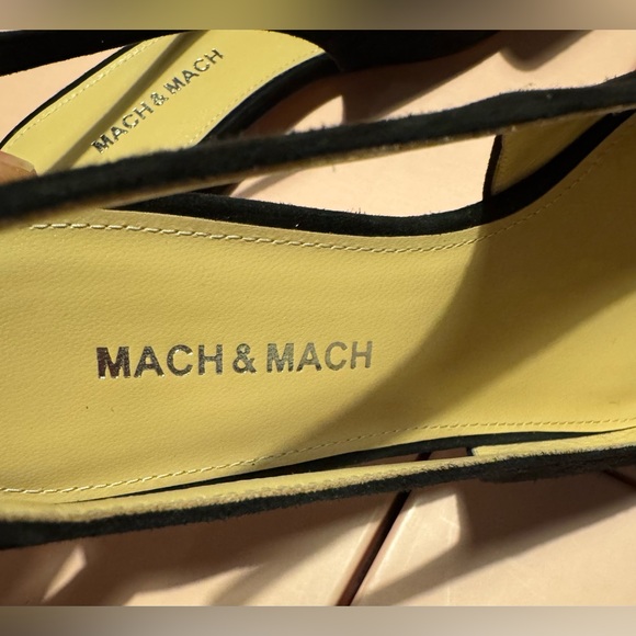 Mach & Mach 15mm Le Cadeau Suede Slingback Flats Black various sizes available - Picture 14 of 16